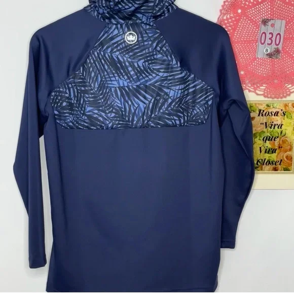 NWT Boy's Peter Millar Weld Hybrid 1/4 Zip Hoodie Navy Size Large - Picture 3 of 12